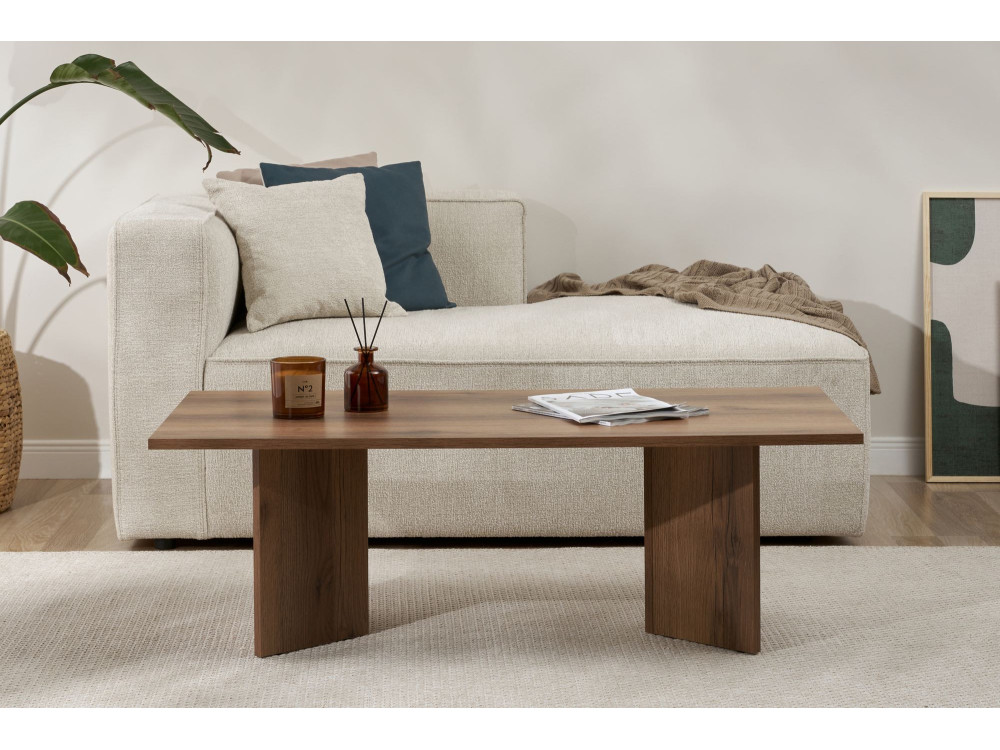 Tavolino da caffè in legno "Sabin" - 60 x 119 x 40 cm - Noce