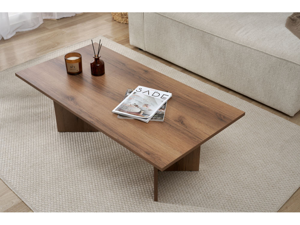 Tavolino da caffè in legno "Sabin" - 60 x 119 x 40 cm - Noce