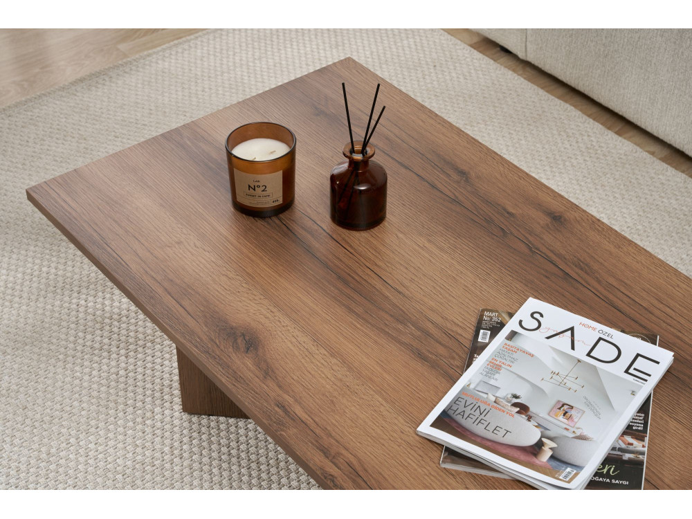 Tavolino da caffè in legno "Sabin" - 60 x 119 x 40 cm - Noce