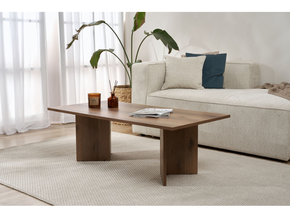 Tavolino da caffè in legno "Sabin" - 60 x 119 x 40 cm - Noce