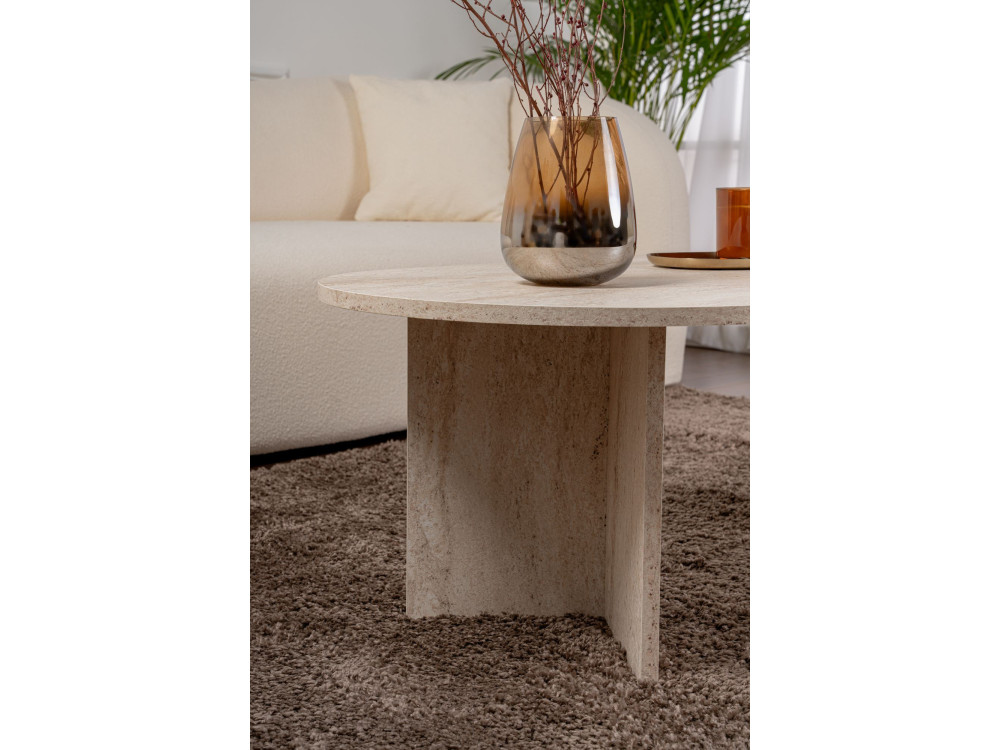 Tavolino da caffè in legno "Sabbia" - 60 x 119 x 40 cm - Travertino