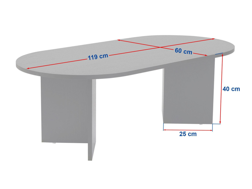 Tavolino da caffè in legno "Sand" - 60 x 119 x 40 cm - Rovere Zaffiro