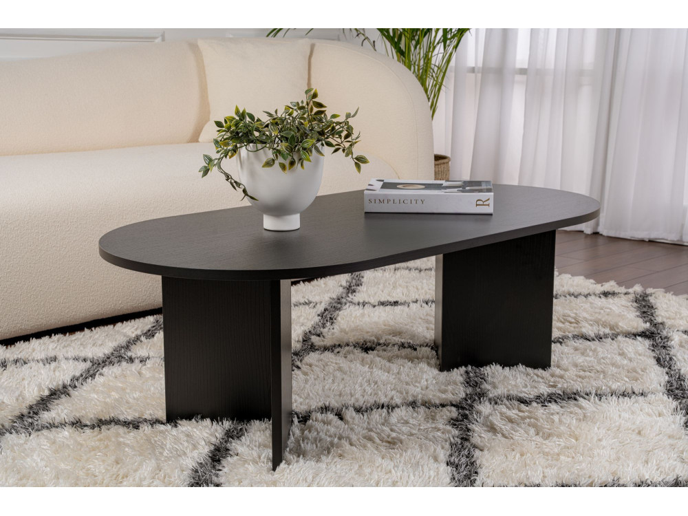 Tavolino da caffè in legno "Sand" - 60 x 119 x 40 cm - Legno nero