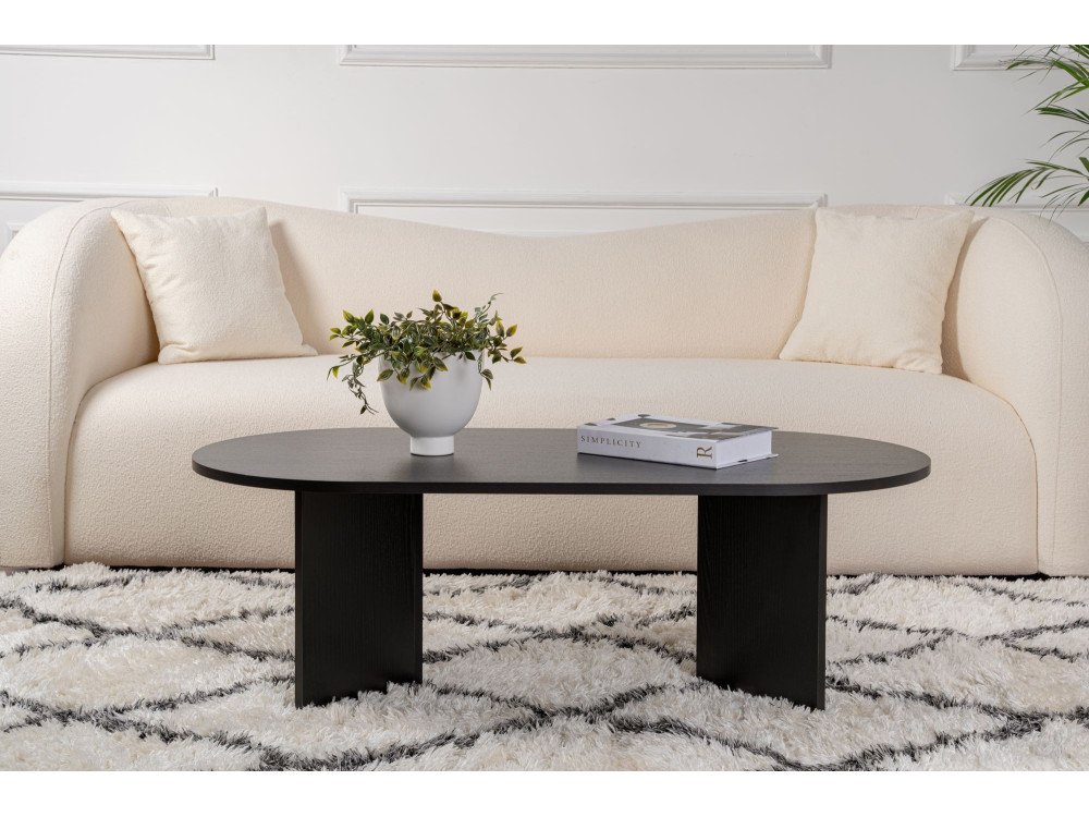 Tavolino da caffè in legno "Sand" - 60 x 119 x 40 cm - Legno nero