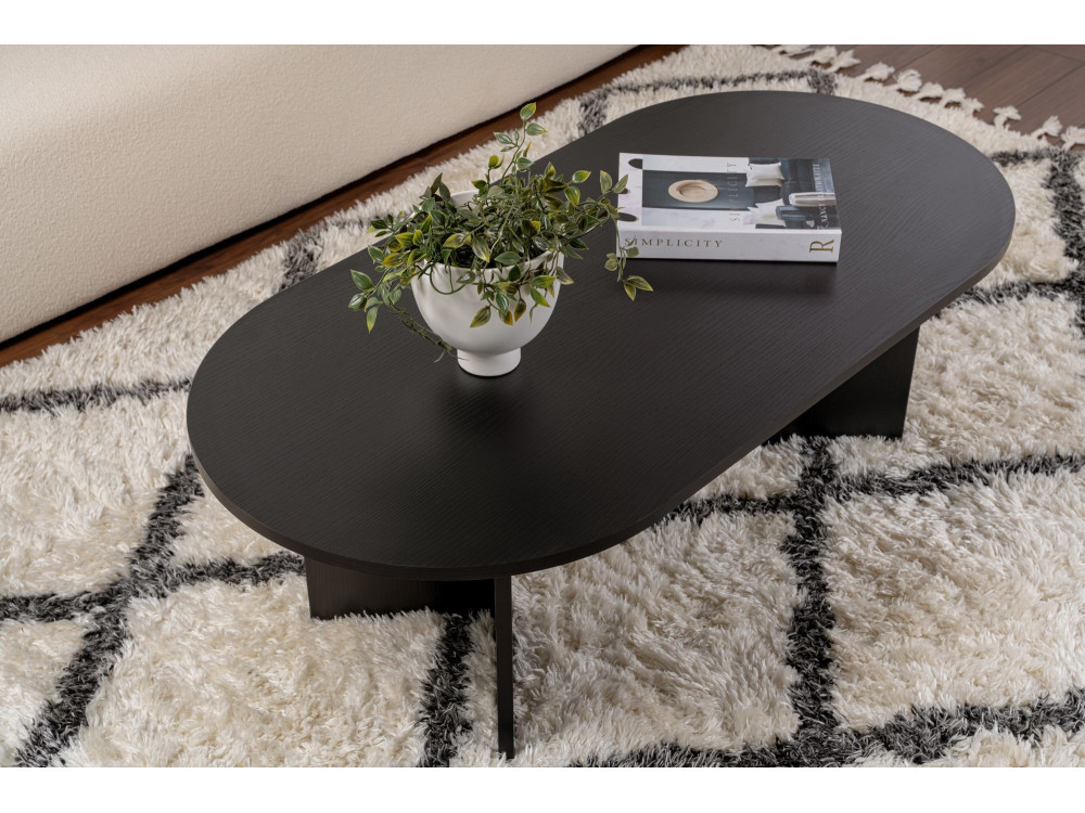 Tavolino da caffè in legno "Sand" - 60 x 119 x 40 cm - Legno nero