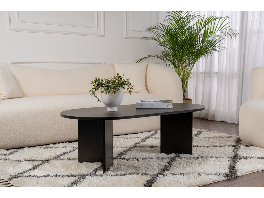 Tavolino da caffè in legno "Sand" - 60 x 119 x 40 cm - Legno nero