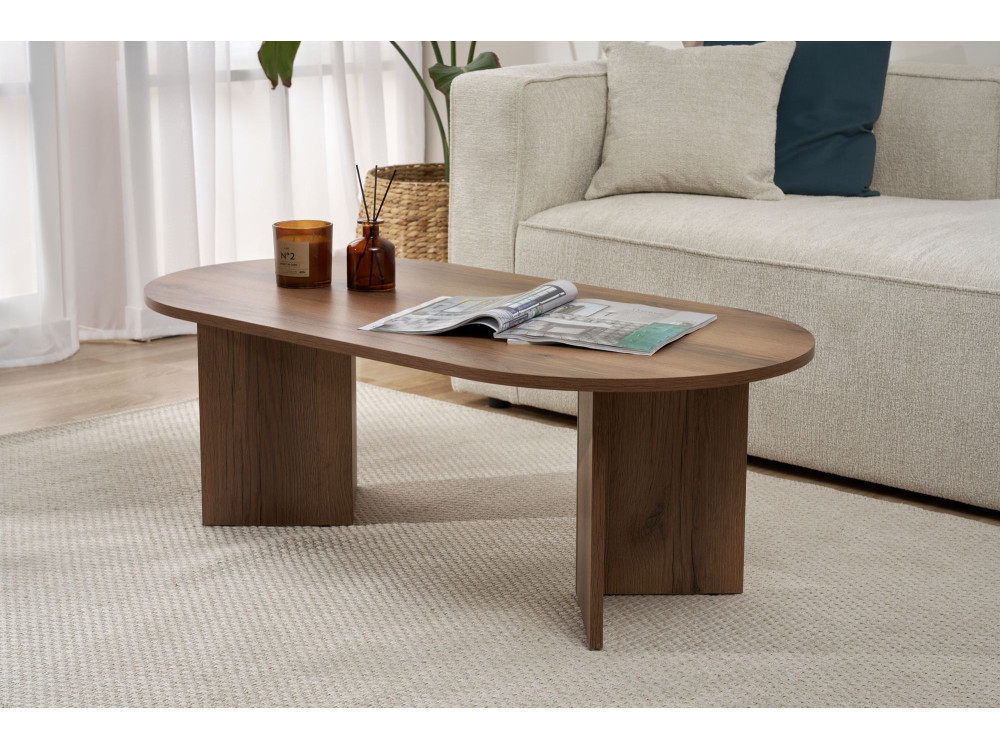 Tavolino da caffè in legno "Sabbia" - 60 x 119 x 40 cm - Noce