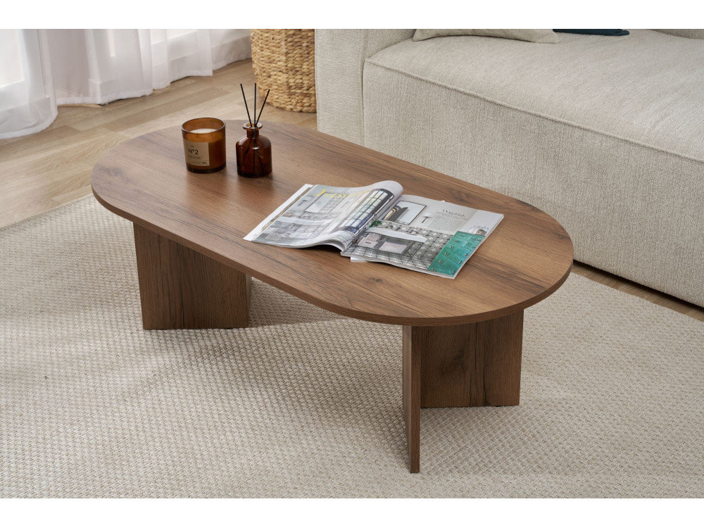 Tavolino da caffè in legno "Sabbia" - 60 x 119 x 40 cm - Noce