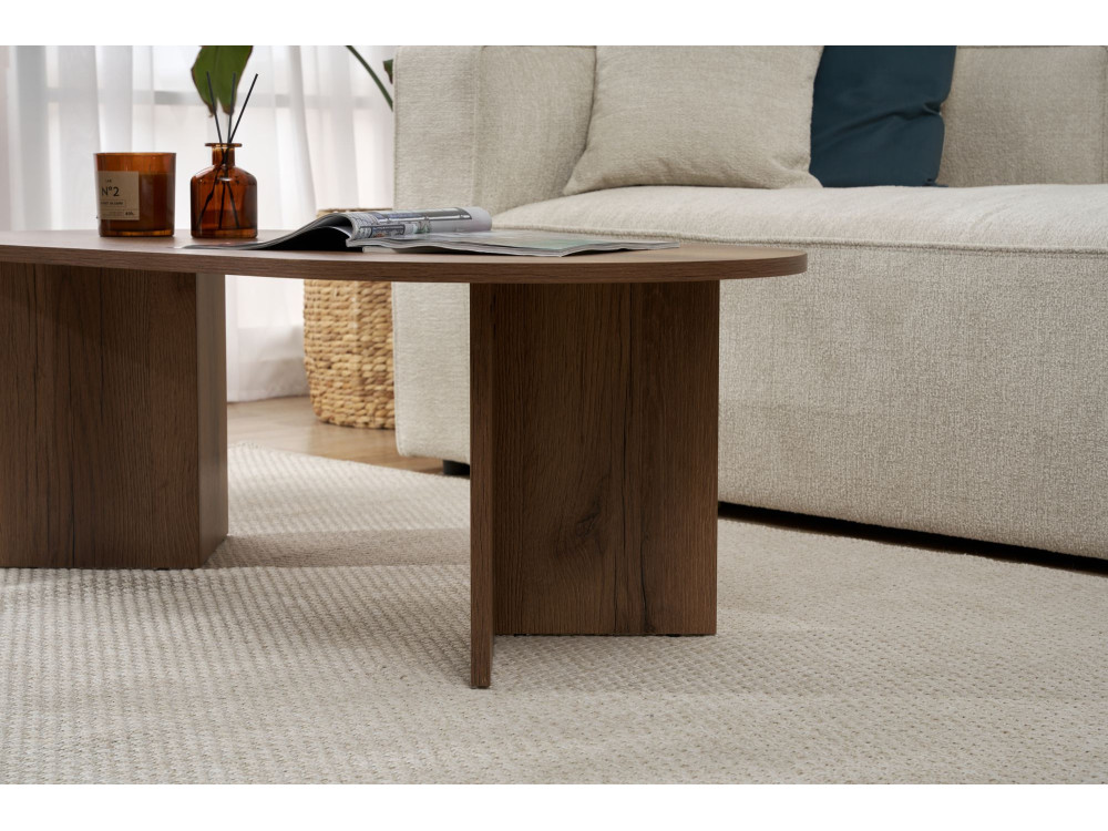 Tavolino da caffè in legno "Sabbia" - 60 x 119 x 40 cm - Noce
