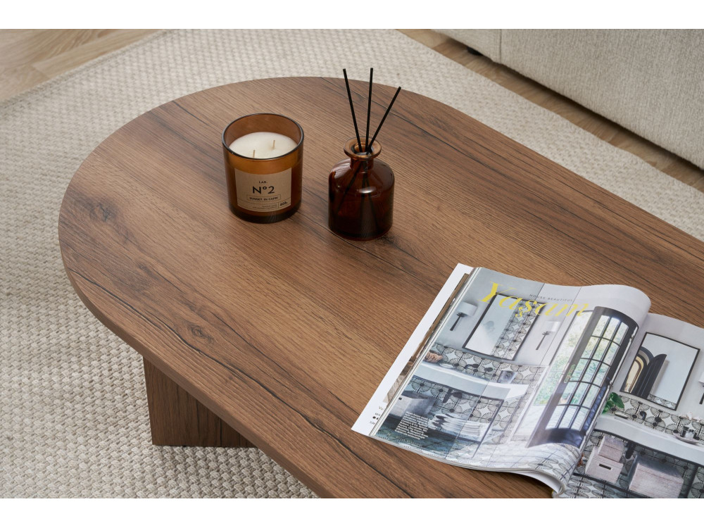 Tavolino da caffè in legno "Sabbia" - 60 x 119 x 40 cm - Noce