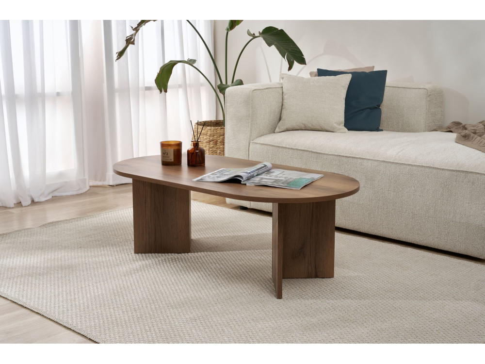Tavolino da caffè in legno "Sabbia" - 60 x 119 x 40 cm - Noce