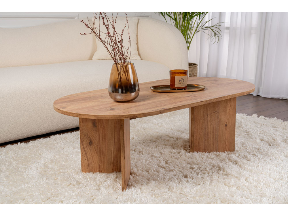 Tavolino da caffè in legno "Sabbia" - 60 x 119 x 40 cm - Pino atlantico