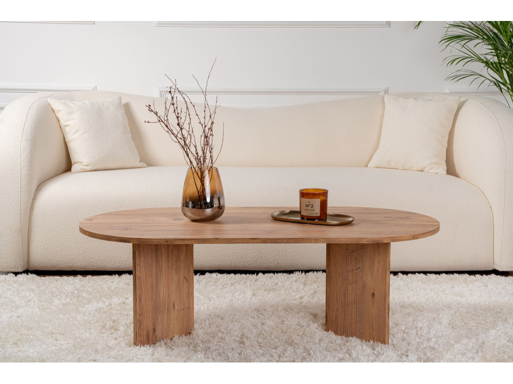 Tavolino da caffè in legno "Sabbia" - 60 x 119 x 40 cm - Pino atlantico