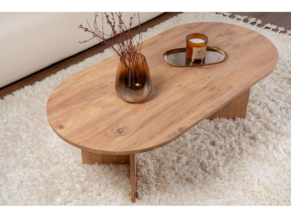 Tavolino da caffè in legno "Sabbia" - 60 x 119 x 40 cm - Pino atlantico
