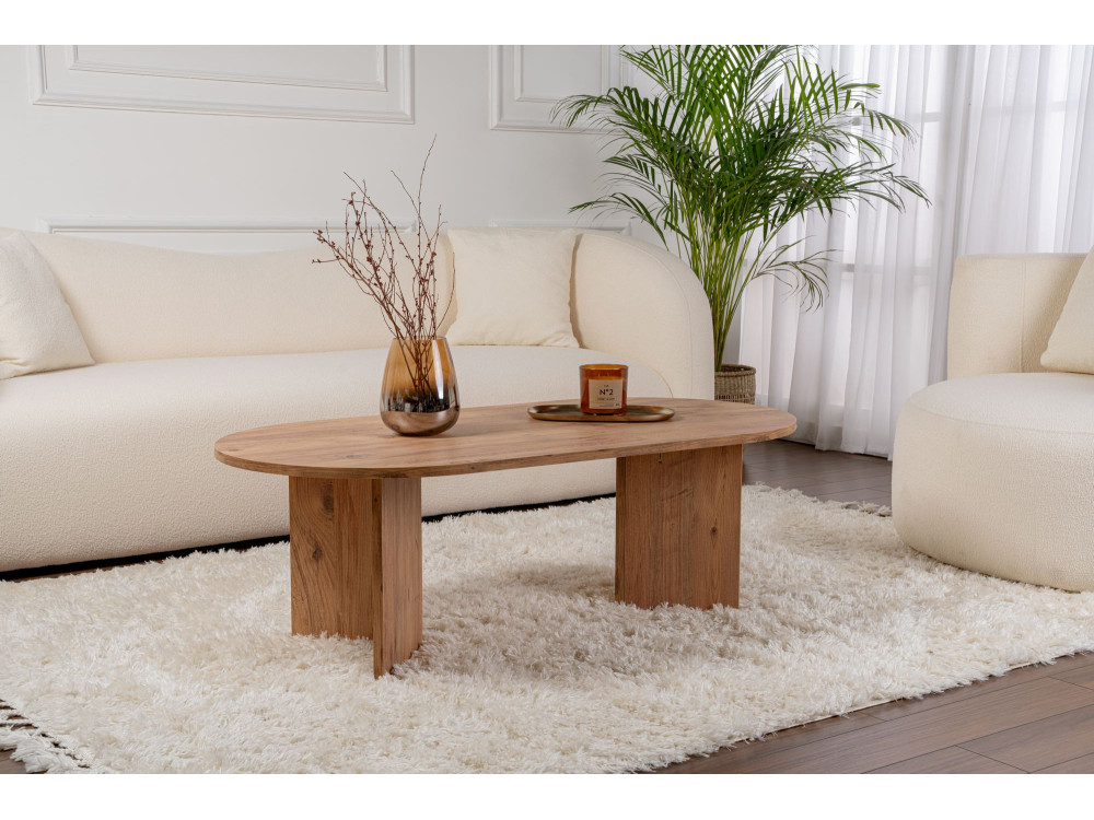 Tavolino da caffè in legno "Sabbia" - 60 x 119 x 40 cm - Pino atlantico