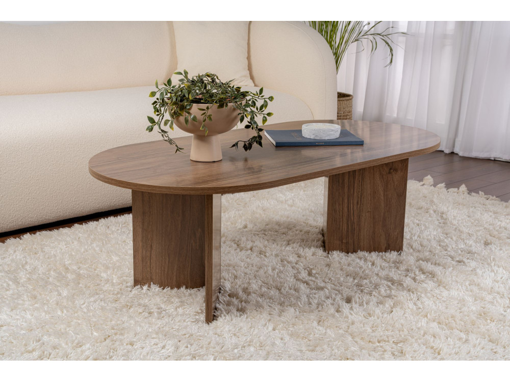 Tavolino da caffè in legno "Sabbia" - 60 x 119 x 40 cm - Noce