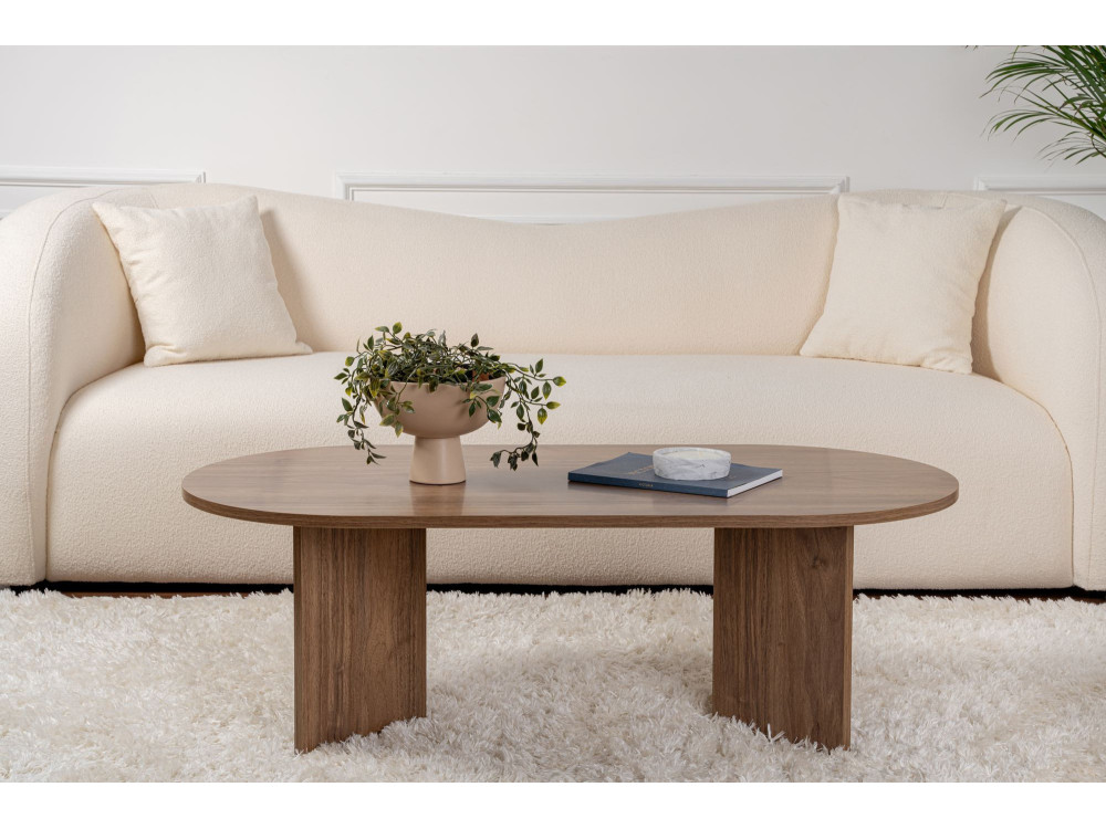 Tavolino da caffè in legno "Sabbia" - 60 x 119 x 40 cm - Noce
