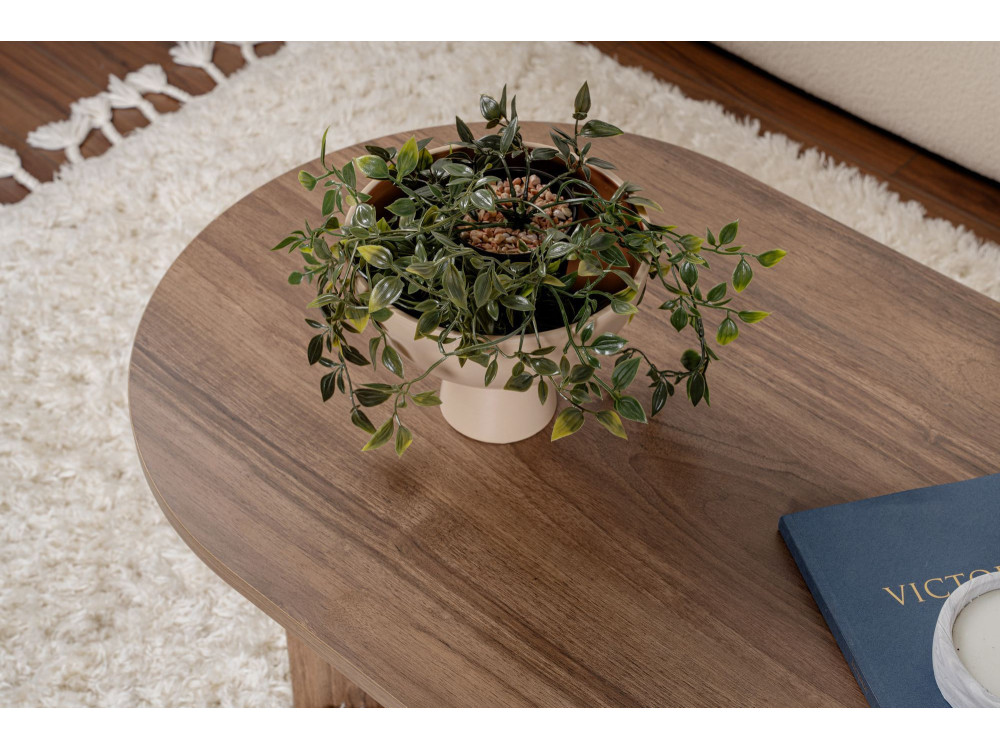 Tavolino da caffè in legno "Sabbia" - 60 x 119 x 40 cm - Noce