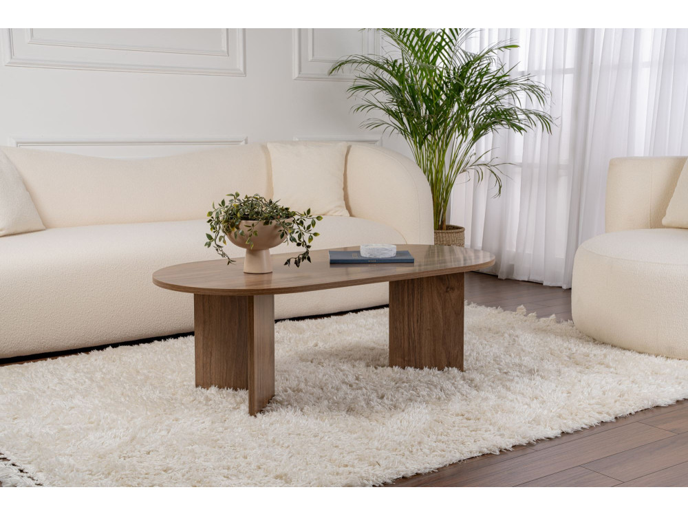 Tavolino da caffè in legno "Sabbia" - 60 x 119 x 40 cm - Noce