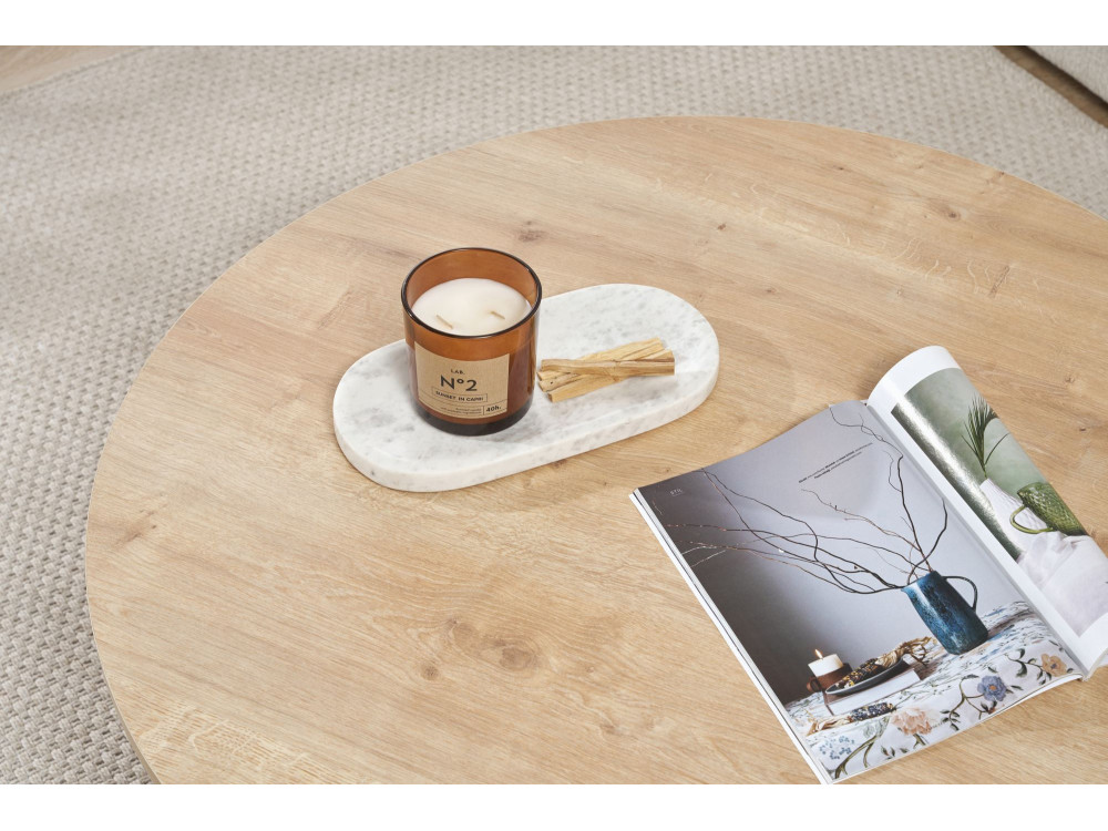 Tavolino da caffè in legno "Sun" - 90 x 90 x 40 cm - Rovere Zaffiro