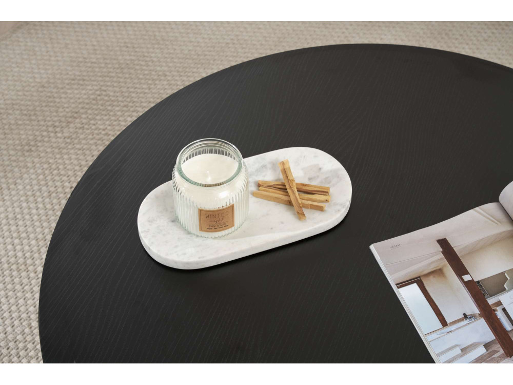 Tavolino da caffè in legno "Sun" - 90 x 90 x 40 cm - Legno nero