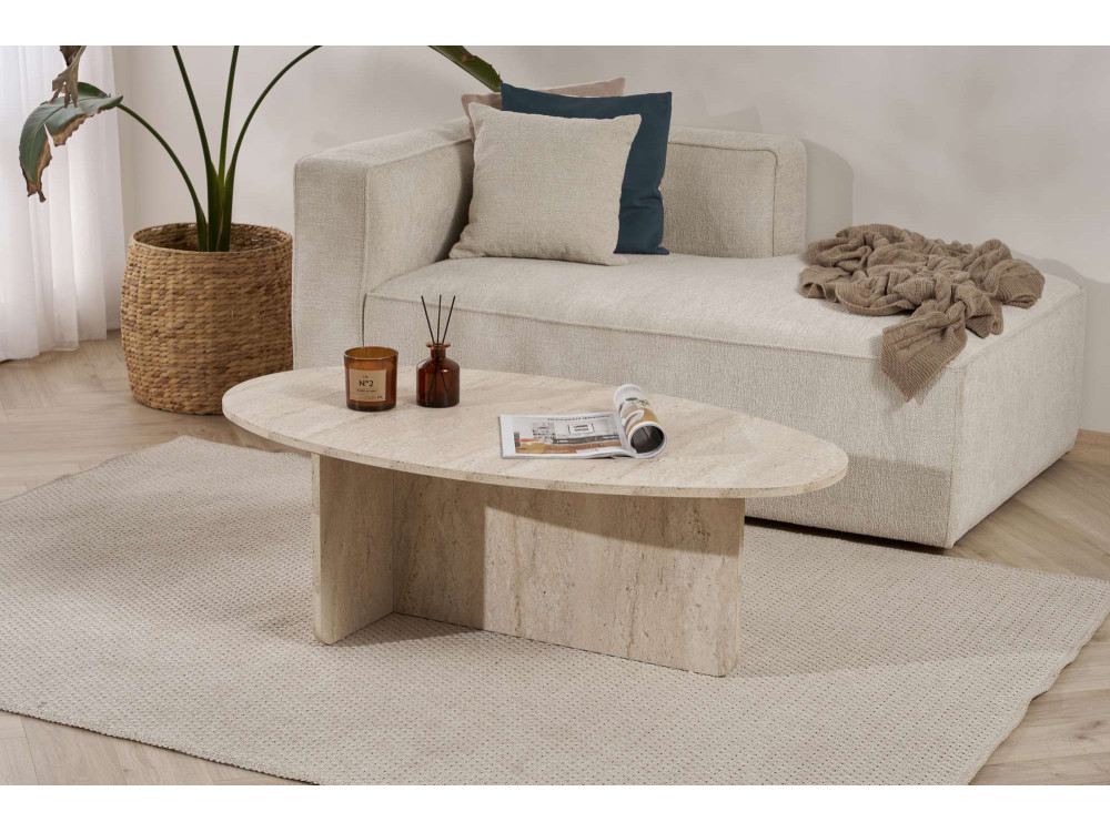 Tavolino in legno "Orba" - 120 x 65 x 40 cm - Travertino