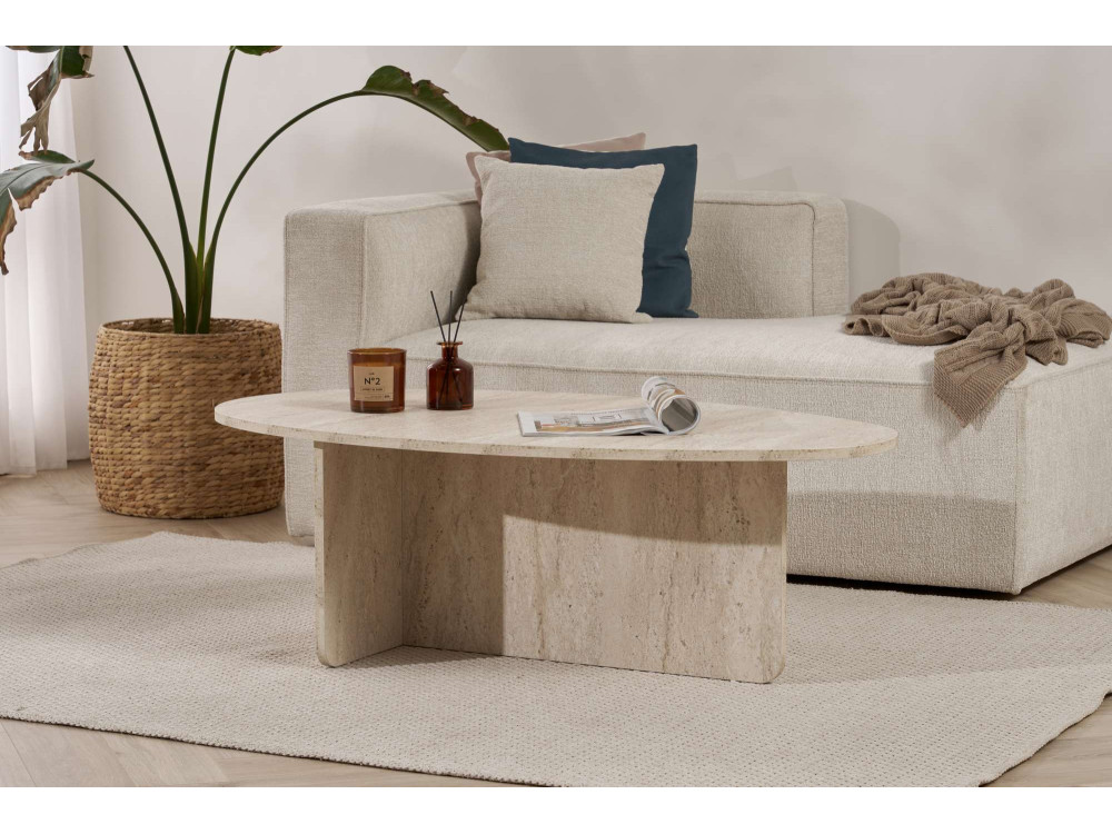 Tavolino in legno "Orba" - 120 x 65 x 40 cm - Travertino