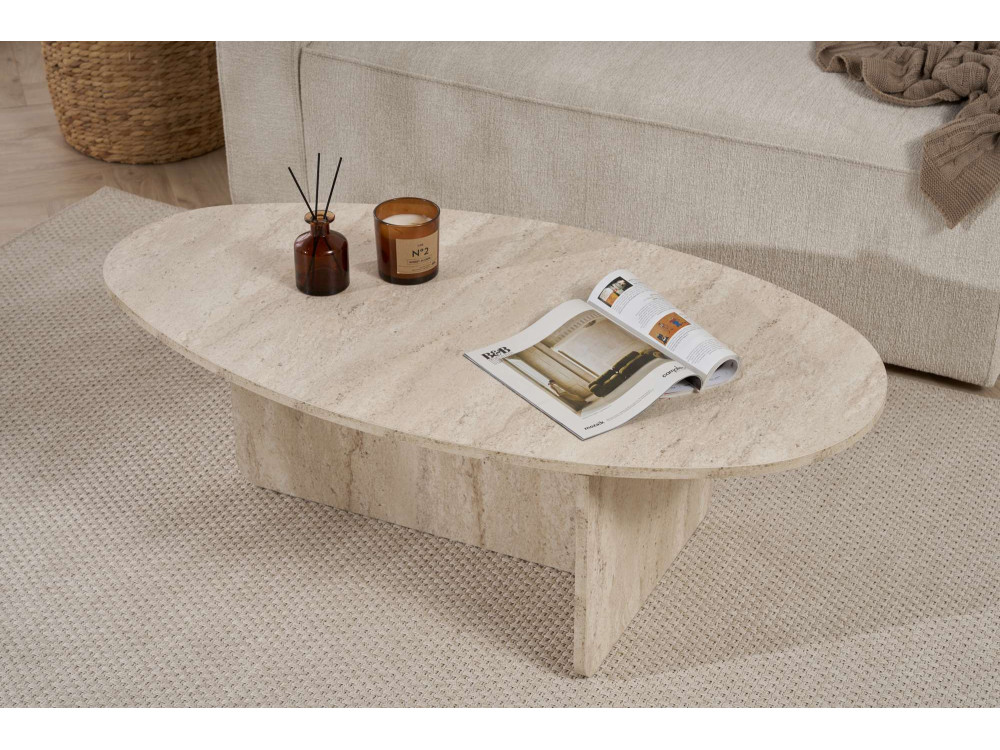 Tavolino in legno "Orba" - 120 x 65 x 40 cm - Travertino