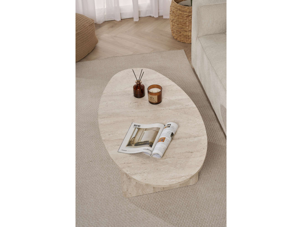 Tavolino in legno "Orba" - 120 x 65 x 40 cm - Travertino