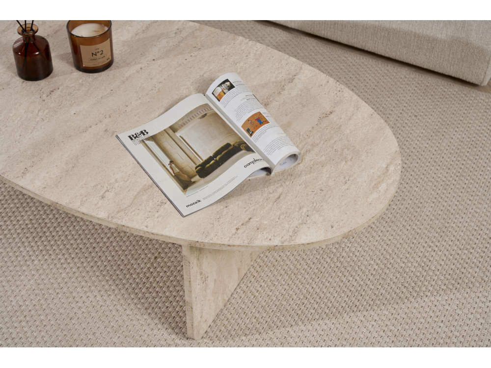 Tavolino in legno "Orba" - 120 x 65 x 40 cm - Travertino