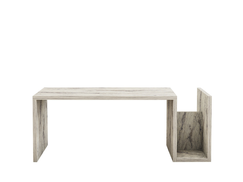 Tavolino da caffè in legno "Memo" - 86 x 50 x 32 cm - Marmo Fresia
