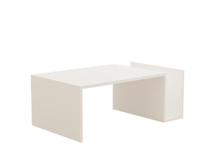 Tavolino da caffè in legno "Memo" - 86 x 50 x 32 cm - Bianco