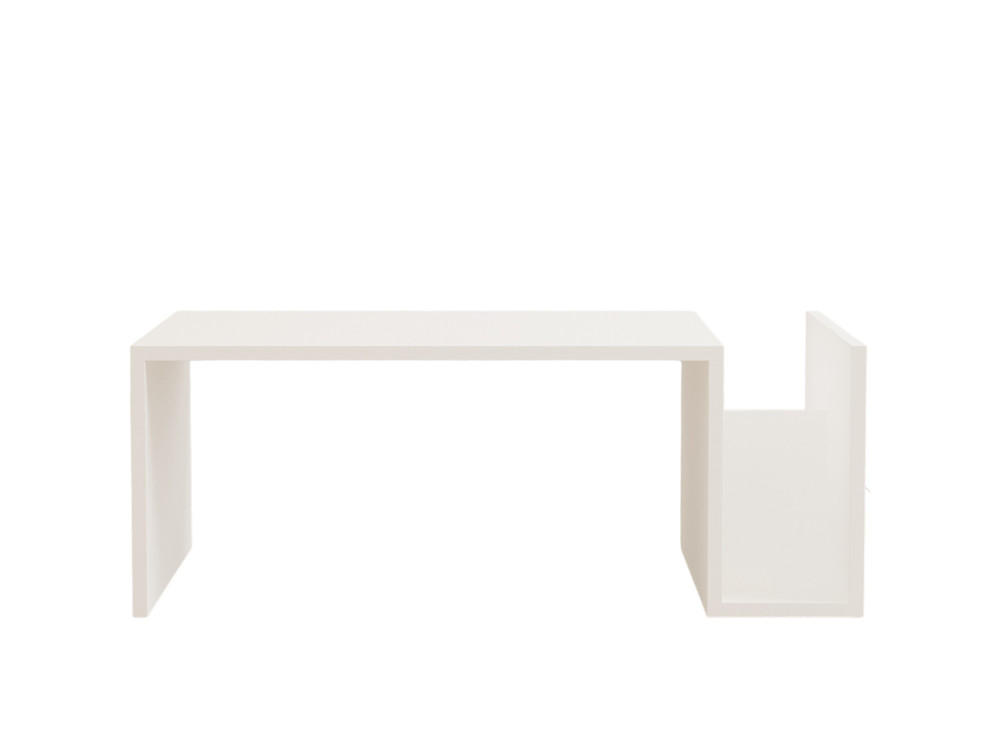 Tavolino da caffè in legno "Memo" - 86 x 50 x 32 cm - Bianco
