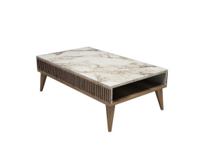 Tavolino da caffè in legno "Milano" - 105 x 60 x 34 cm - Noce Bianco