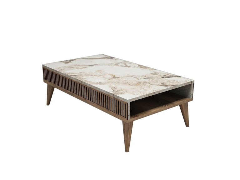 Tavolino da caffè in legno "Milano" - 105 x 60 x 34 cm - Noce Bianco