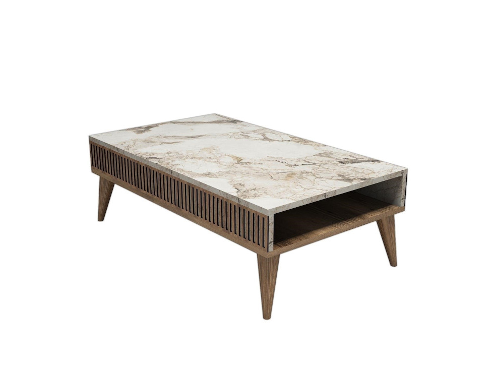 Tavolino da caffè in legno "Milano" - 105 x 60 x 34 cm - Noce Bianco