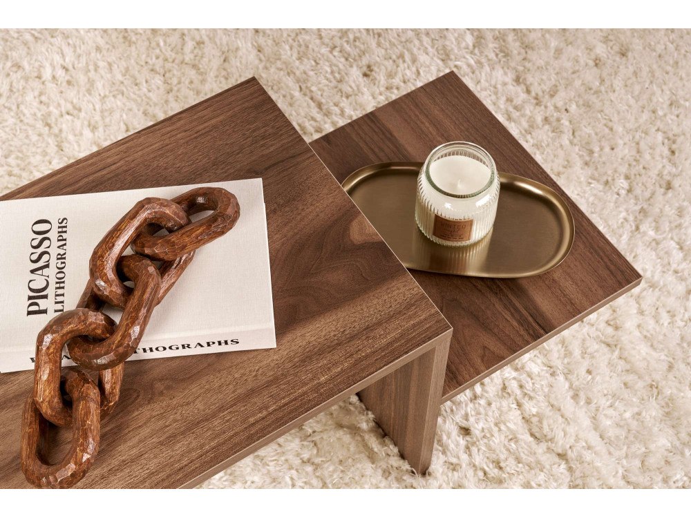 Tavolino da caffè in legno "Harmony" - 80 x 40 x 40 cm - Noce