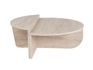Tavolino da caffè in legno "Orion" - 90 x 60 x 30 cm - Travertino