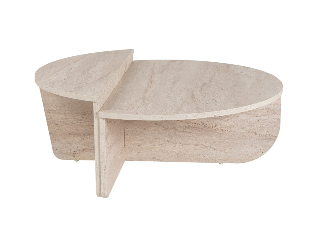 Tavolino da caffè in legno "Orion" - 90 x 60 x 30 cm - Travertino