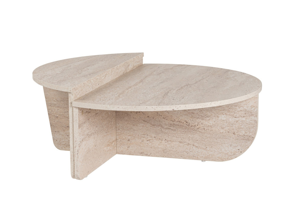 Tavolino da caffè in legno "Orion" - 90 x 60 x 30 cm - Travertino