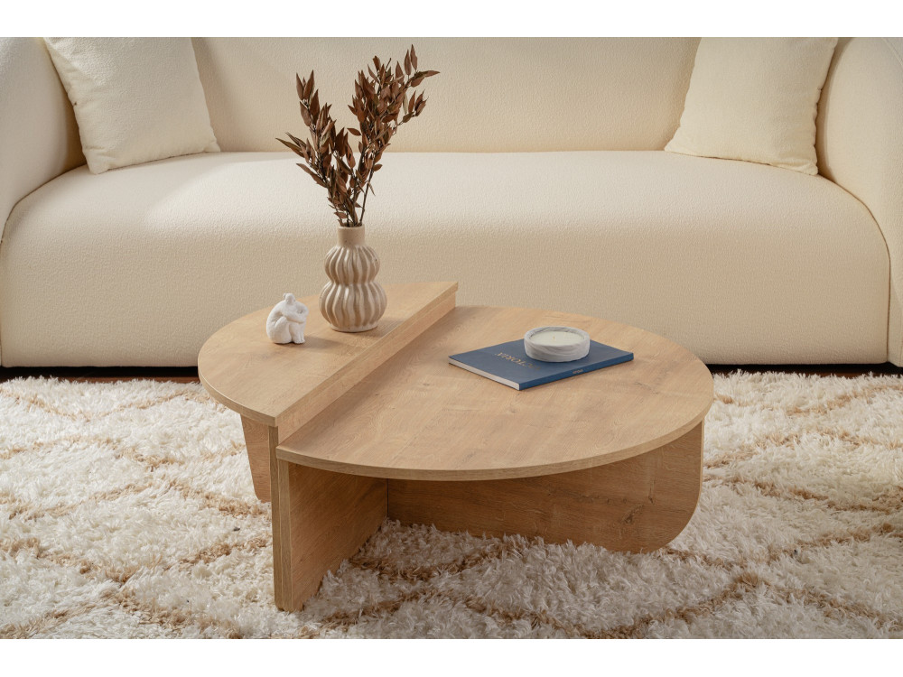 Tavolino da caffè in legno "Orion" - 90 x 60 x 30 cm - Rovere miele