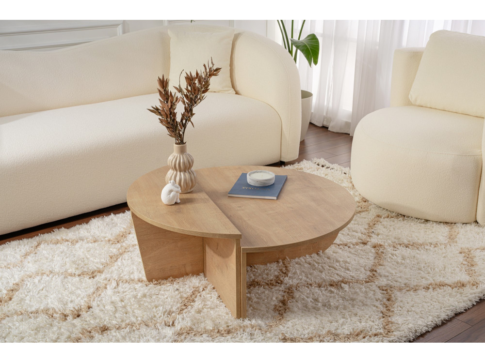 Tavolino da caffè in legno "Orion" - 90 x 60 x 30 cm - Rovere miele