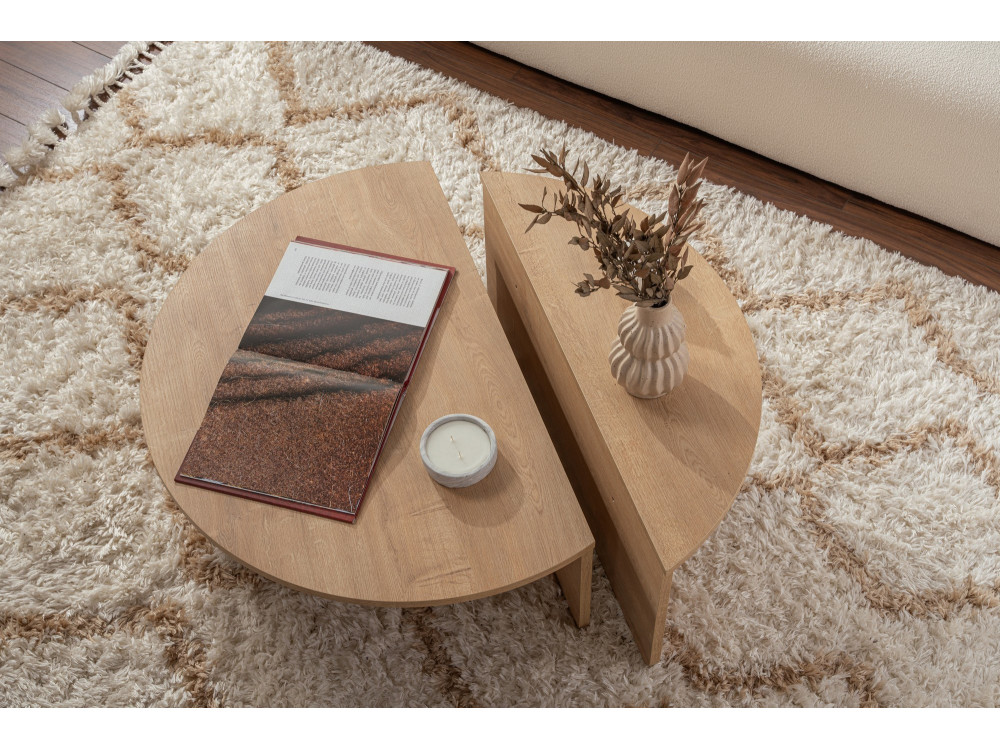 Tavolino da caffè in legno "Orion" - 90 x 60 x 30 cm - Rovere miele