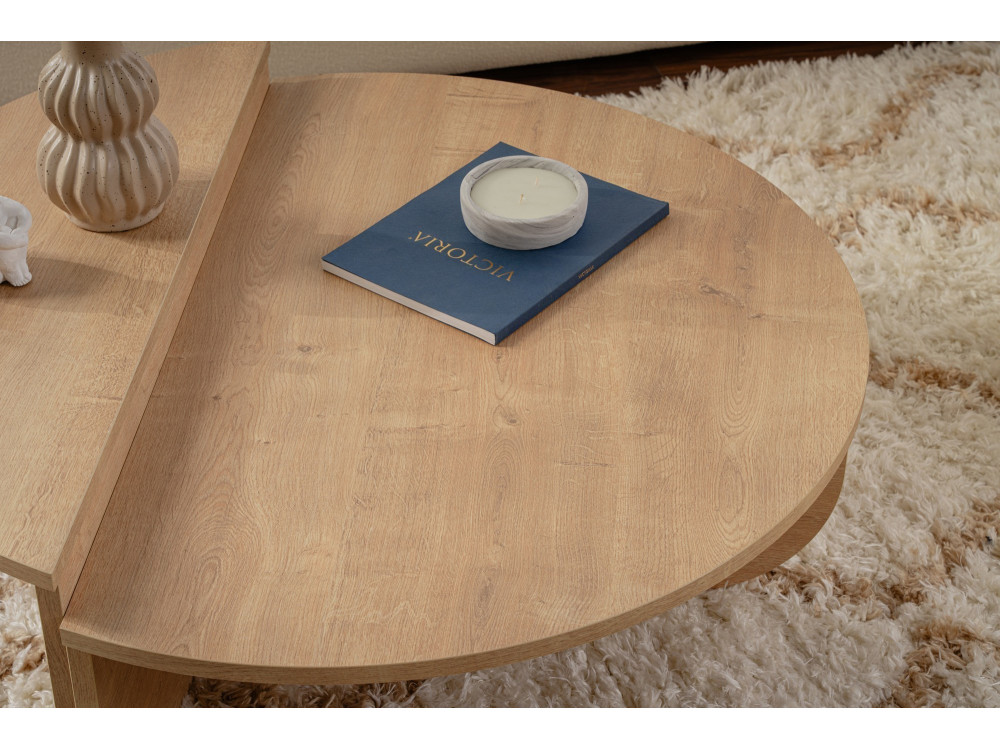 Tavolino da caffè in legno "Orion" - 90 x 60 x 30 cm - Rovere miele