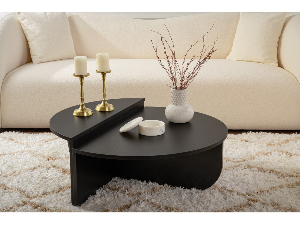Tavolino da caffè in legno "Orion" - 90 x 60 x 30 cm - Legno nero