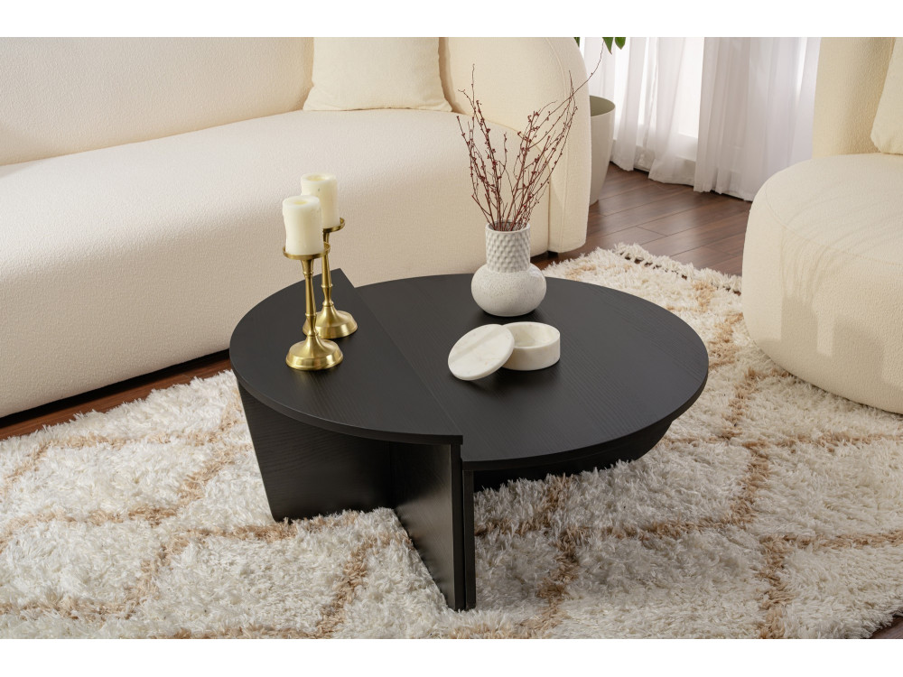 Tavolino da caffè in legno "Orion" - 90 x 60 x 30 cm - Legno nero