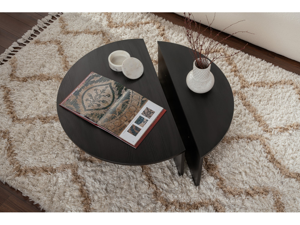 Tavolino da caffè in legno "Orion" - 90 x 60 x 30 cm - Legno nero