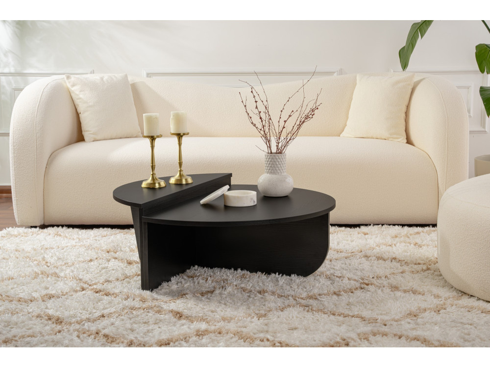 Tavolino da caffè in legno "Orion" - 90 x 60 x 30 cm - Legno nero
