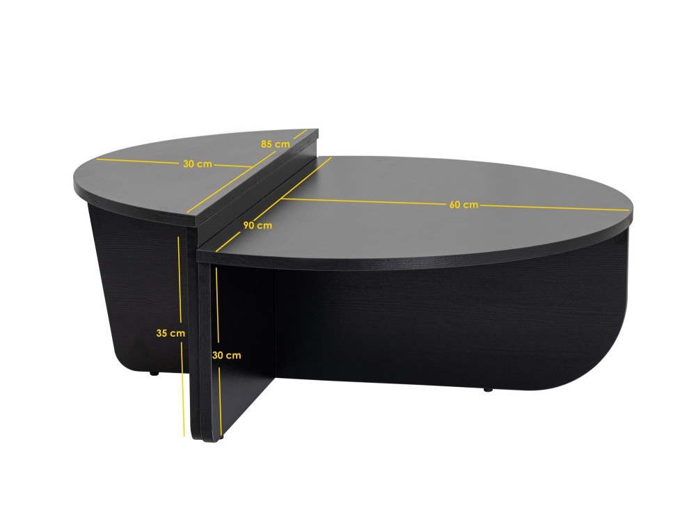 Tavolino da caffè in legno "Orion" - 90 x 60 x 30 cm - Legno nero