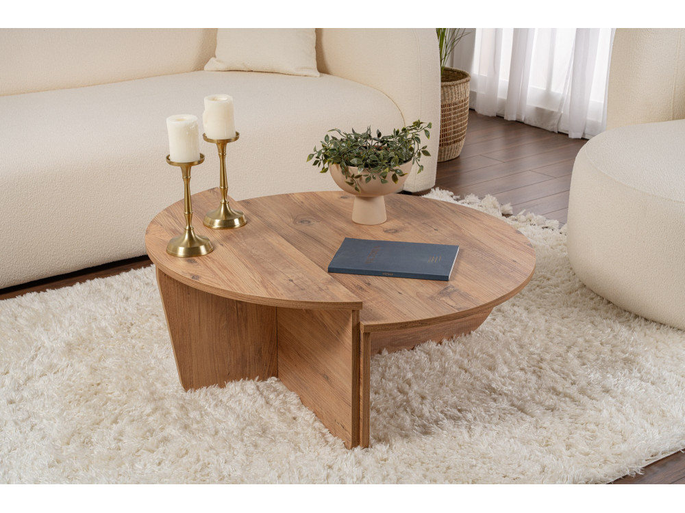 Tavolino da caffè in legno "Orion" - 90 x 60 x 30 cm - Pino atlantico